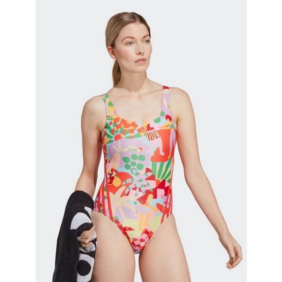 💕FARM RIO x ADIDAS💕 Farm Swimsuit ~ Pearl Citrine 10 NWT - Picture 6 of 16